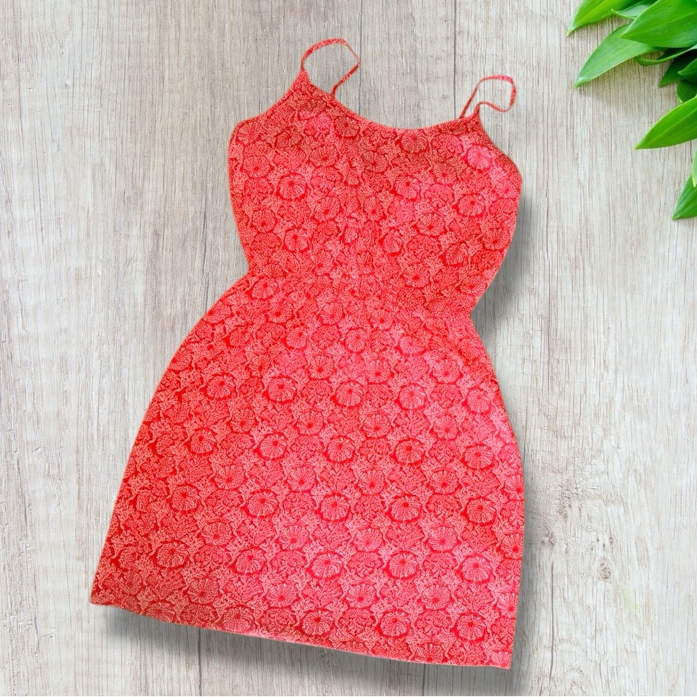 Old Navy Pink Coral Patterned Mini Sundress Spaghetti Strap Size SP